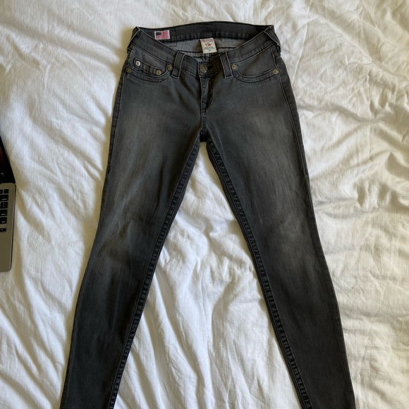 Women's True Religion Skinny Jeans Size 27-grey - Picture 5 of 6
